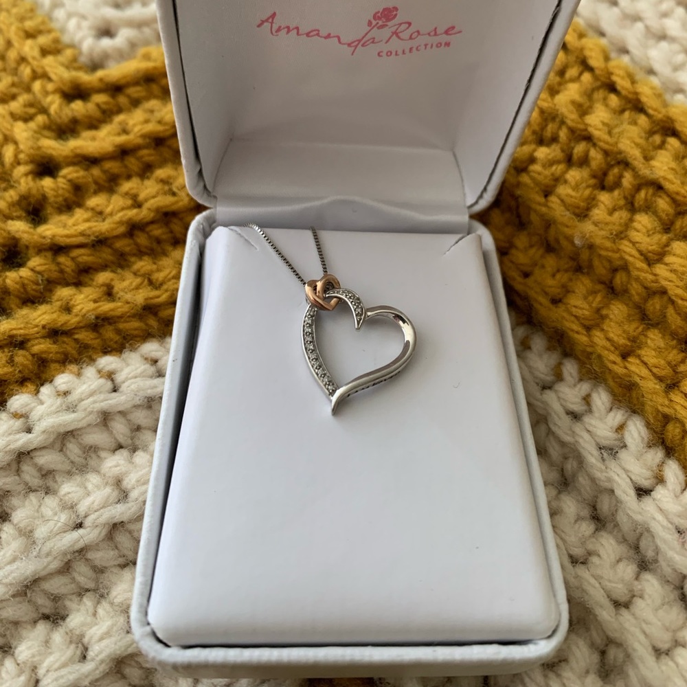 Diamond and sterling silver necklace